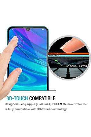 Huawei P Smart 2019 Kırılmaz Cam Tam Kaplayan Ekran Koruyucu - Siyah - Extra İnce