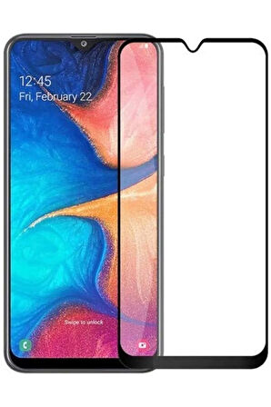 Samsung Galaxy A10 Tam Kaplayan Kırılmaz Cam Ekran Koruyucu - Siyah - Extra İnce