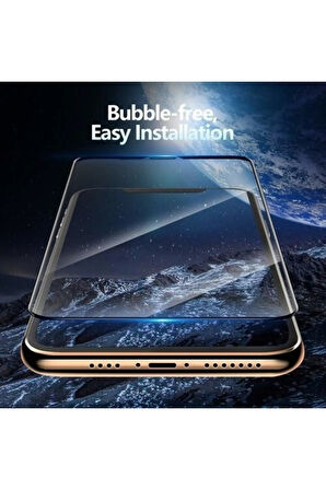 Iphone 11 Pro Max Uyumlu Kırılmaz Cam Tam Kaplayan Ekran Koruyucu - Siyah - Extra İnce