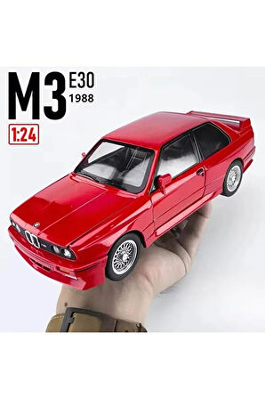 1988 BMW M3 (E30) RED 1:24 BMW Eski Model Nostalji Diecast Araba Açılan Kapılar