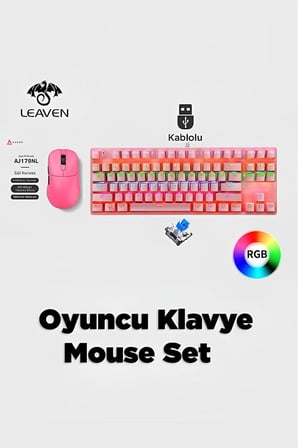 Aj179 NL 3 Modlu Gamer Mouse + K550 Blue Switch Mekanik Klavye Gamer Seti