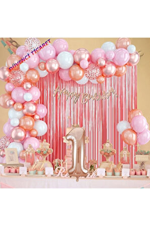 LÜKS DOĞUM GÜNÜ BALON ZİNCİR SET 1 YAŞ