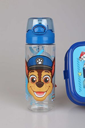 DEKOMUS LİSANSLI PAW PATROL TRITAN MATARA 500 ML VE ÇİFT KATLI BESLENME KABI SETİ