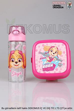 DEKOMUS LİSANSLI PAW PATROL TRITAN MATARA 500 ML VE ÇİFT KATLI BESLENME KABI SETİ