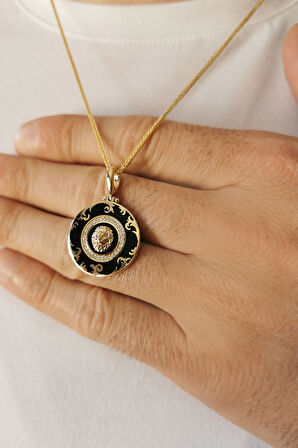 Aslan Detaylı Altın Erkek Kolye