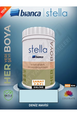 Stella 2024 Renk Yeni Su Bazlı Boyalar 1lt