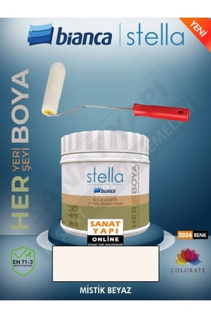 Stella 2024 Renk Yeni Su Bazlı Boyalar 500Ml + Rulo