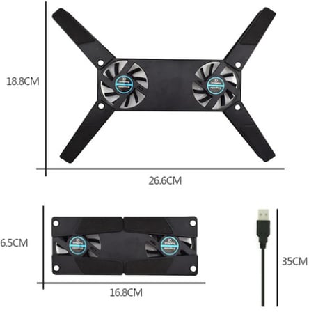 Katlanabilir Laptop Soğutucu 2 fanlı (5492)
