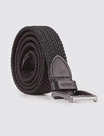 Cabani Triko Siyah 3,5 cm Erkek Kemer