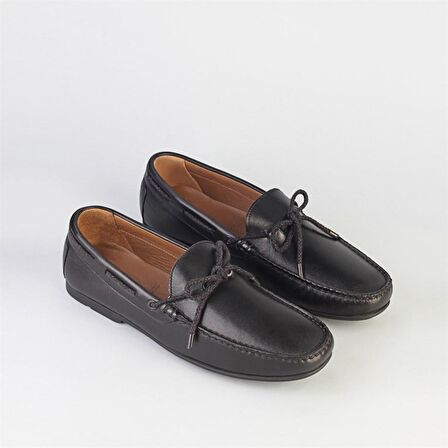 Cabani Hakiki Deri Siyah Erkek Loafer