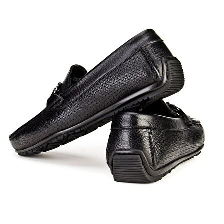 Cabani Erkek Lazer Detaylı Tokalı Loafer Günlük Ay