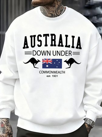 Avustralya Down Under Baskılar Kazaklar Erkekler Sonbahar Tişörtü Moda Rahat Sokak Şıklığı Hi