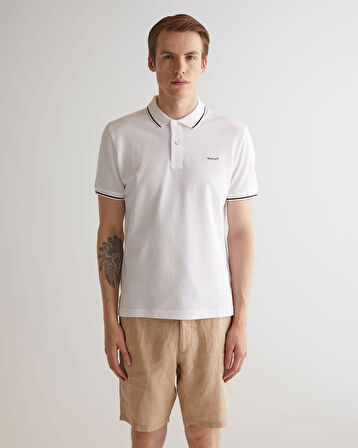 GANT Erkek Beyaz Regular Fit Polo