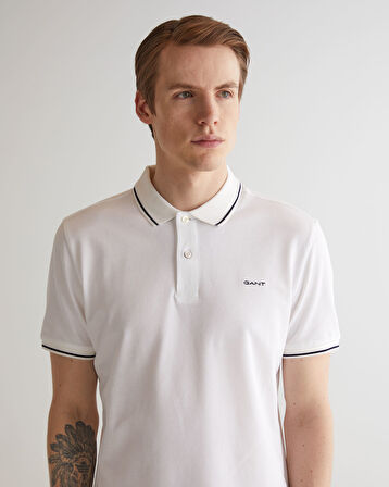 GANT Erkek Beyaz Regular Fit Polo