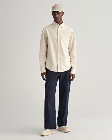 GANT Erkek Bej Regular Fit Düğmeli Yaka Oxford Gömlek