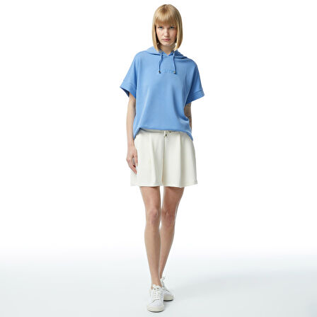 Nautica Kadın Mavi Relaxed Fit Kapüşonlu Sweatshirt