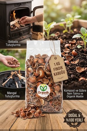 1 KG Fındık Kabuğu – Mangal ve Soba Tutuşturucu, Organik Kompost ve Bahçe Malçlama İçin Yerli Fındık Kabuğu