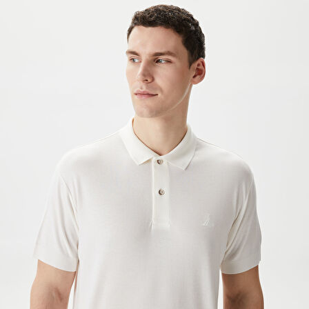 Nautica Erkek Kırık Beyaz Classic Fit Kısa Kollu Polo Yaka T-Shirt