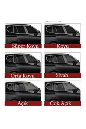 100 cm x 2 Metre Çok Açık Siyah Çizilmez Cam Filmi 0.5 Numara %50 Geçirgenlik Ön Cam Filmi