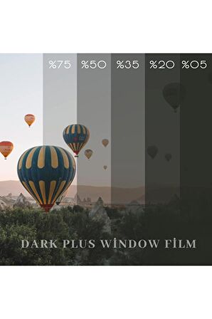 100 cm x 2 Metre Çok Açık Siyah Çizilmez Cam Filmi 0.5 Numara %50 Geçirgenlik Ön Cam Filmi