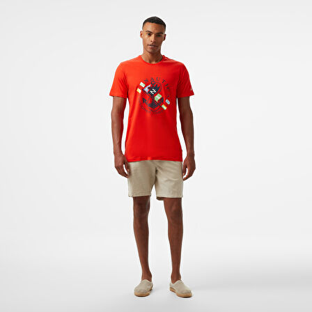 Nautica Erkek Kırmızı Standart Fit T-Shirt