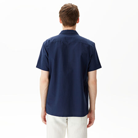 Nautica Erkek Lacivert Classic Fit Kısa Kollu Gömlek