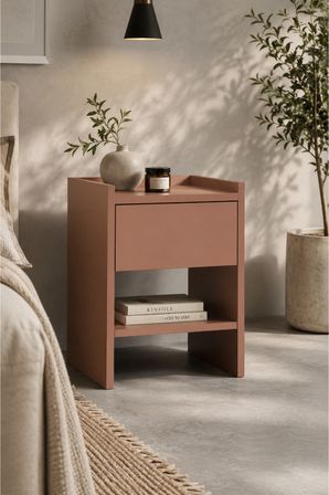 Almo Tek Çekmeceli Komodin Mocha Mousse