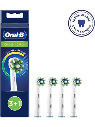 Oral-B Şarjlı Yedek Başlık Cross Action Diş Fırçası 4 Lü