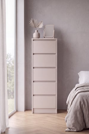 Nolm 5 Çekmeceli Yüksek Şifonyer/Çamaşırlık Y:122 D:40 G:40