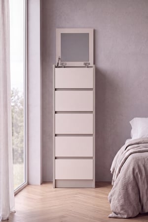 Nolm 5 Çekmeceli Yüksek Şifonyer/Çamaşırlık Y:122 D:40 G:40