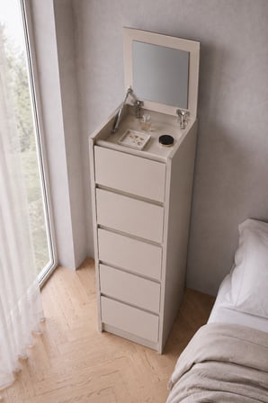 Nolm 5 Çekmeceli Yüksek Şifonyer/Çamaşırlık Y:122 D:40 G:40