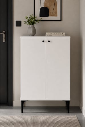 Nest 2 Kapaklı Çok Amaçlı Dolap Y:97 G:56 D:32 / Beyaz