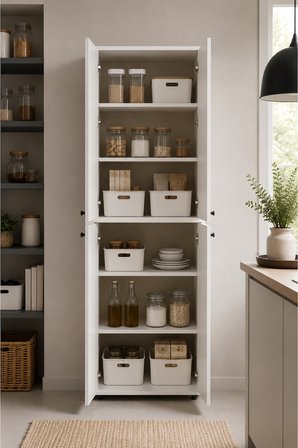 Nest 4 Kapaklı Çok Amaçlı Dolap Y:182 G:62 D:35 / Beyaz