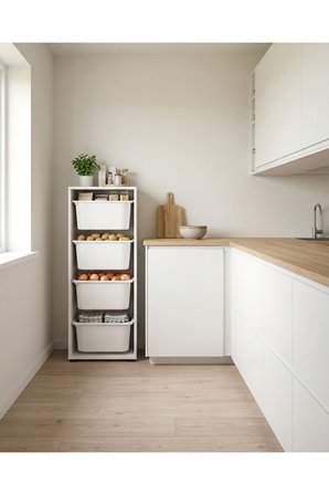 Nest 4 Büyük Sepetli Düzenleme Dolabı Y:108 G:45 D:30 cm / Beyaz