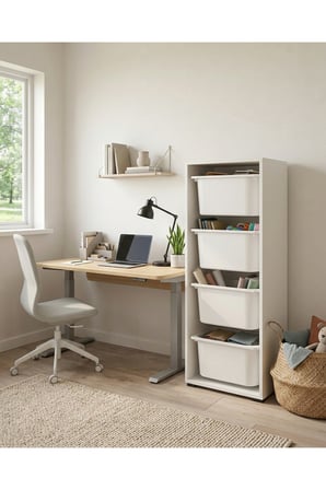 Nest 4 Büyük Sepetli Düzenleme Dolabı Y:108 G:45 D:30 cm / Beyaz