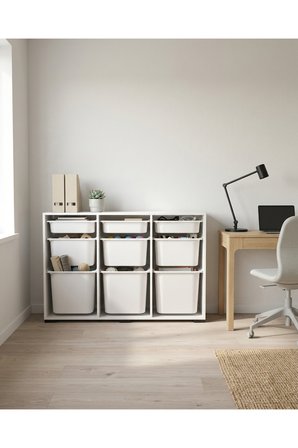 Nest 9 Sepetli Düzenleme Dolabı – 3 Büyük, 3 Orta, 3 Küçük Sepetli Y:81 G:132 D:30 cm / Beyaz