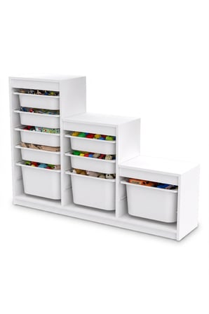 Nest 9 Sepetli Düzenleme Dolabı – 3 Büyük 6 Küçük Sepetli Y:93 G:132 D:30 / Beyaz