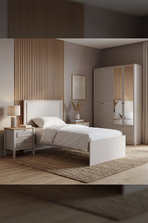 Taiga 4 Kapaklı 2 Çekmeceli Gardırop/Dolap 137x210x52 cm Buz Gri – Country Tasarım