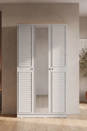 Taiga 3 Kapaklı Gardırop Y:209 G:103 D:52 / Buz Gri