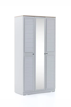 Taiga 3 Kapaklı Gardırop Y:209 G:103 D:52 / Buz Gri