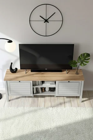 Taiga TV Ünitesi 2 Kapaklı Gri