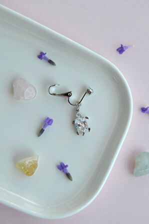 Kaplumbağa Figürlü Deliksiz Göbek Piercingi