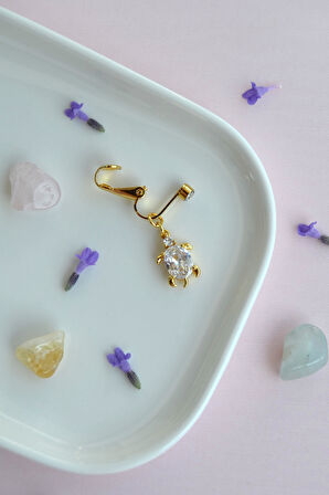 Kaplumbağa Figürlü Deliksiz Göbek Piercingi