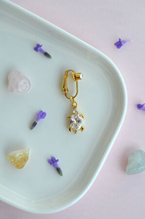 Kaplumbağa Figürlü Deliksiz Göbek Piercingi