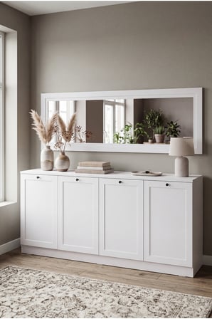 Terra Duvar Aynası Y:157 G:50 D:18 cm / Beyaz