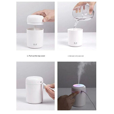Ozmik H2o Humidifier 300 ml Ulrasonik Hava Nemlendirici Ve Aroma Difüzörü