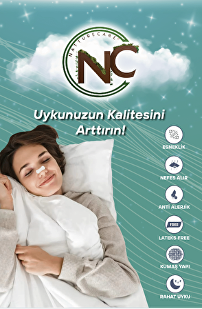 NattureCare Yeni Nesil Nefes Almaya Yardımcı Ve Horlamayı Azaltan Burun Bandı 10'Lu Yuvarlak 60*22 SEFFAF