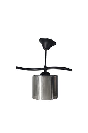 Fuji Siyah Tekli Füme + Beyaz Camlı Avize | Kaliteli Modern Metal Avize