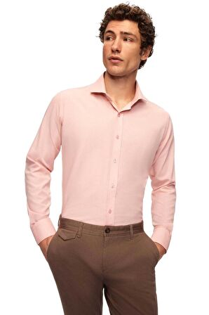 Slim Fit Gül Kurusu Italyan Yaka Dar Kesim Klasik Kravatlık Uzun Kollu Kolay Ütülenebilir 2HF02ORT5185
