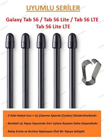 Samsung Galaxy Tab S6 / S6 Lite / S6 LTE / S6 Lite LTE Kalem Ucu (5 Adet)